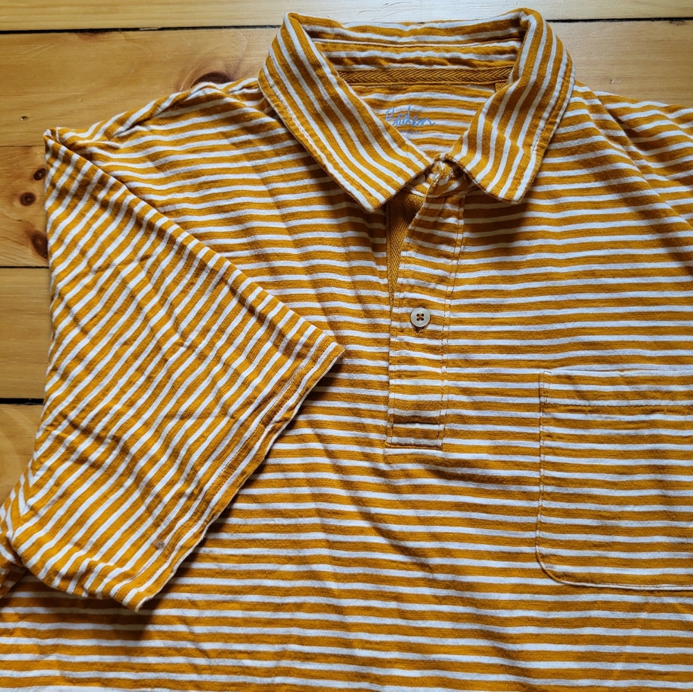 Boden Polo Shirt Mens XL Orange Cotton Slub Pocket Preppy Casual Classic School
